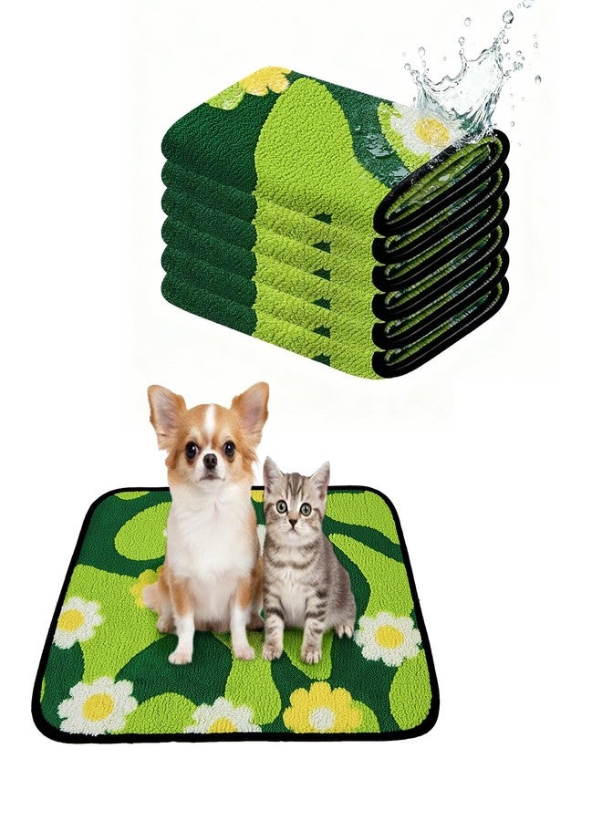 Qeils Reusable Puppy Pads for Small Dogs, Washable Pee Pads with Non-Slip , Absorbent Leakproof Mat for Crates, Playpens, Pet Beds & Whelping, Indoor Potty Training Grass Green, 18"x24", 6 Pack - Image 1